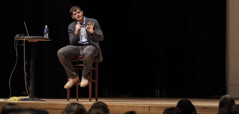 Brandon Stanton, author of "Humans of New York," speaks at Syracuse University on Monday, March 6, 2017.