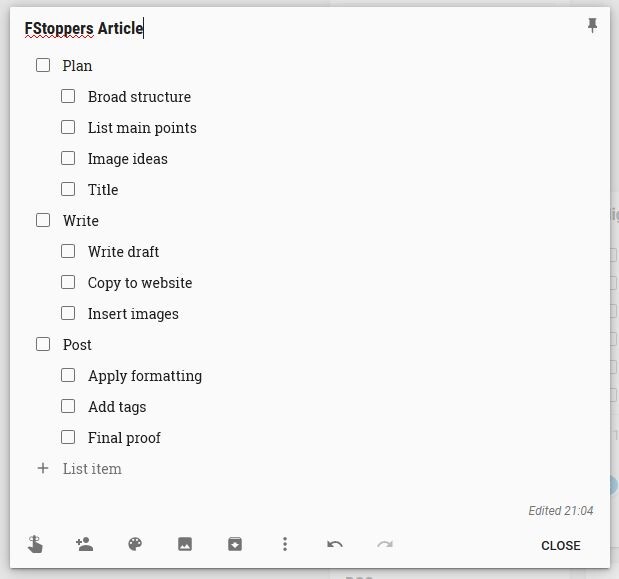 Getting Things Done with Keep