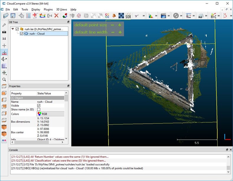Leveling a pointcloud in CloudCompare