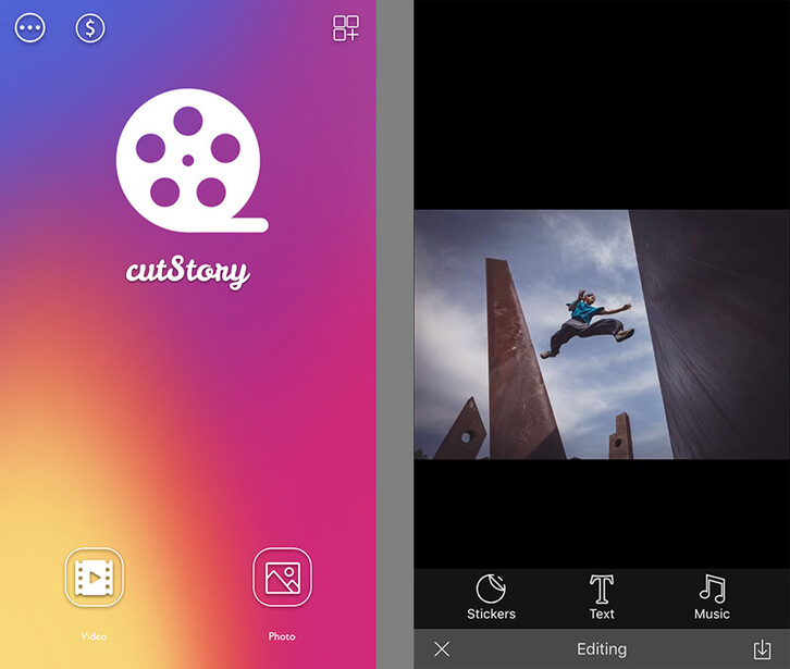 Cutstory app for Instagram