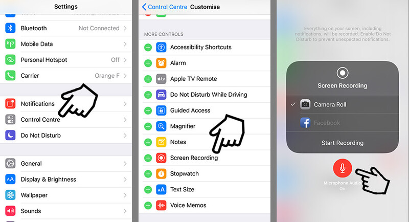 Set up screen recording on iPhone