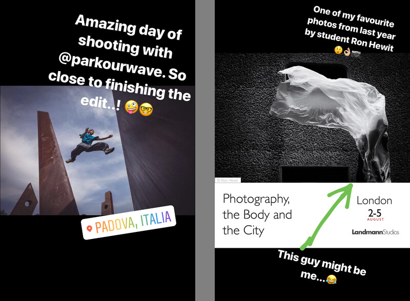 Text in borders on Instagram Stories