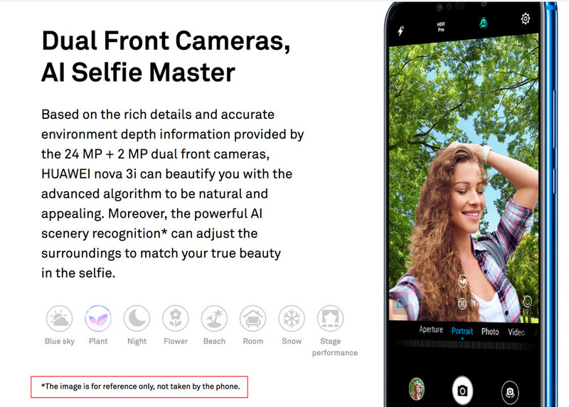 Huawei Nova 3i official page excerpt