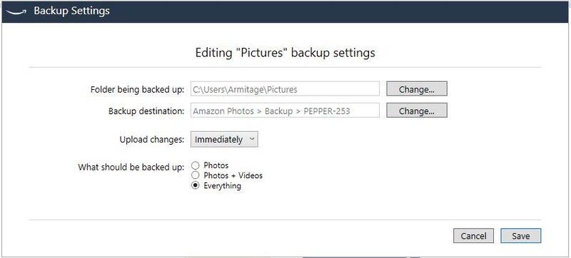Scheduled Folder Backup Settings