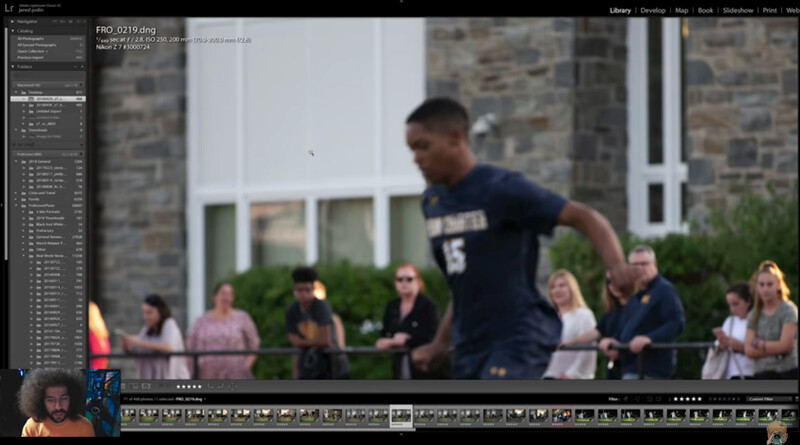 Screenshot from Jared Polin's Nikon Z7 autofocus review YouTube video.