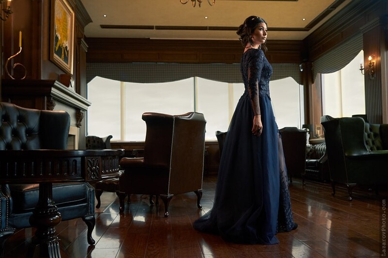 A senior portrait taken with a wide-angle lens