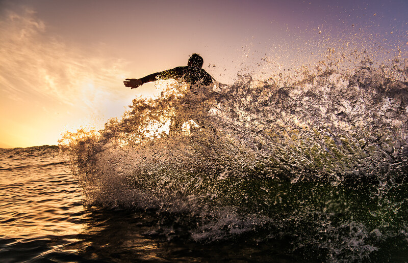Surfing sunrise