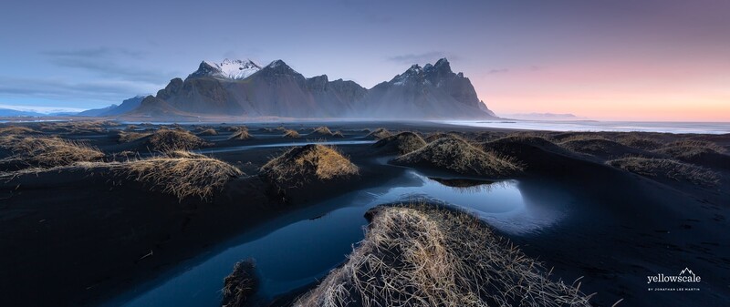 My favorite shot from my trip to Iceland. I shot it without a polarizing filter so the tide pool would visually connect the foreground, midground, and background.