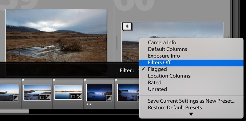 Turn filters off in Lightroom
