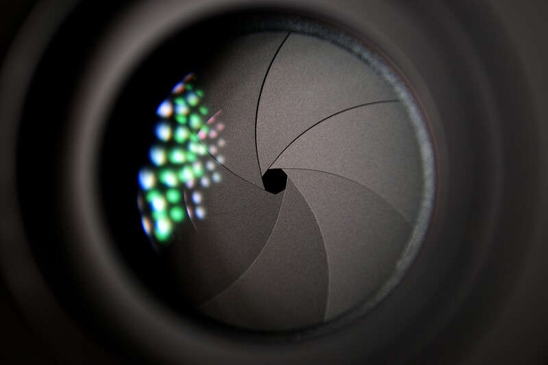 a closeup image of a lens aperture