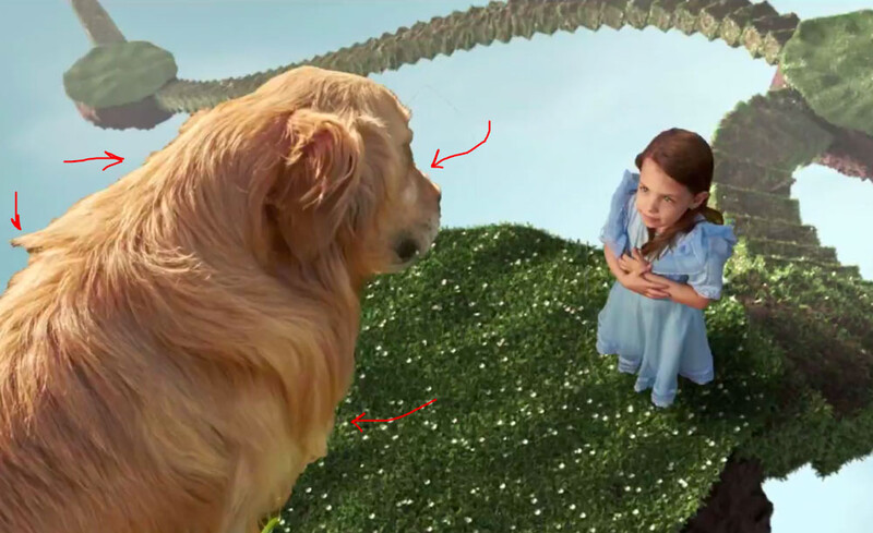 Jagged edges of a roughly cut-out dog
