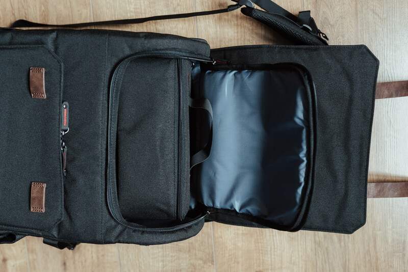 Black camera backpack