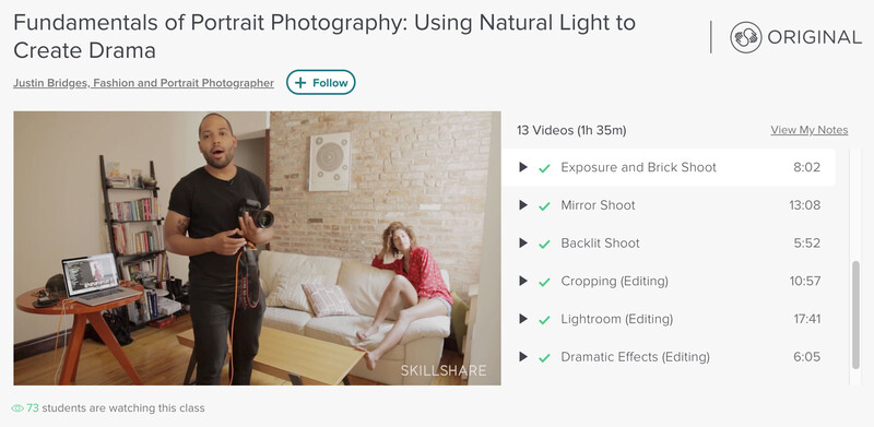 Justin Bridges creating drama with natural light Skillshare