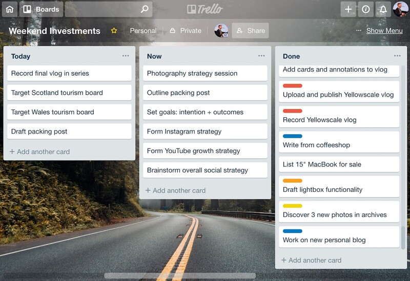 Trello is my go-to weapon in the fight against boredom.