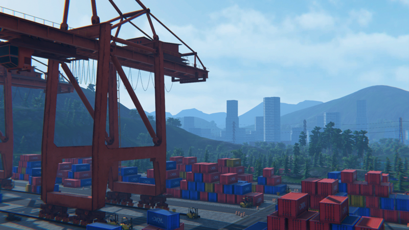 DRL Simulator: Overlooking Shipyard and City at Gates of Hell