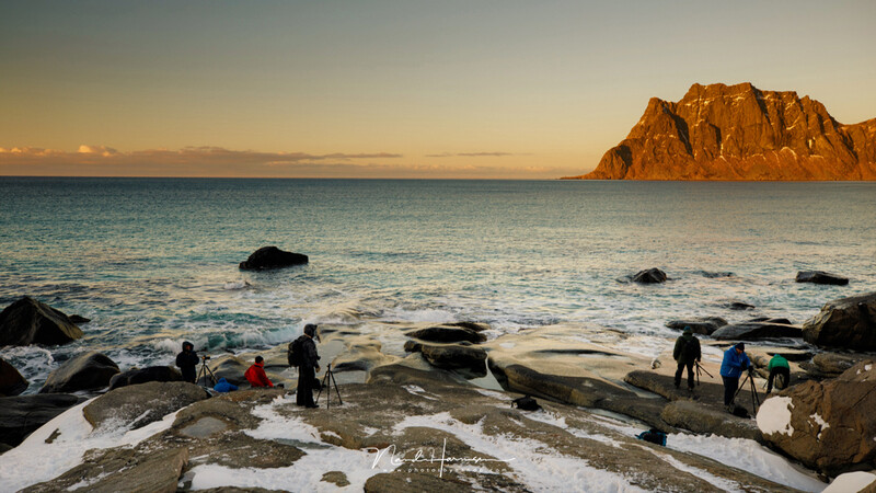Good use of a tripod can safe your equipment, when working on an exiting location. I always warn the participants of my workshops about this like here at Lofoten.