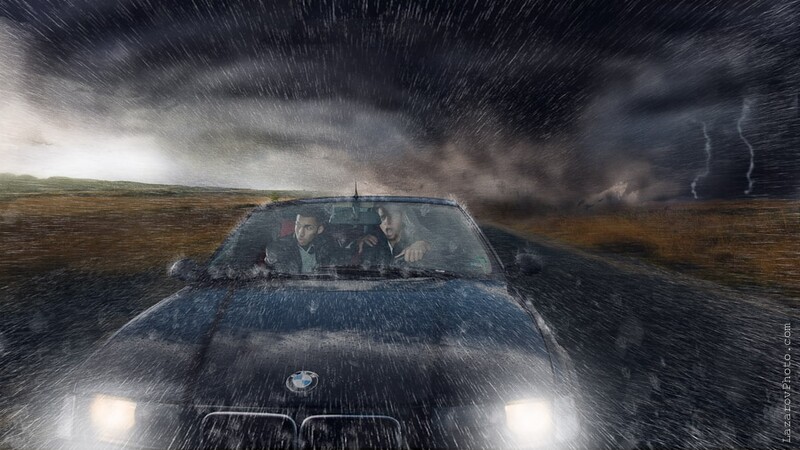 Car chasing scene from my "Tornado Dream" series