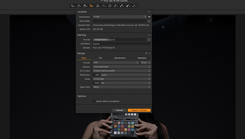 X-rite-color-checker-export-settings