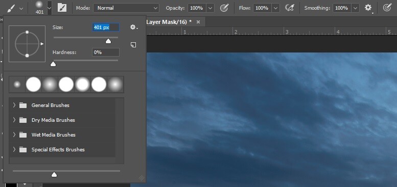 Example brush settings for blending in Photoshop