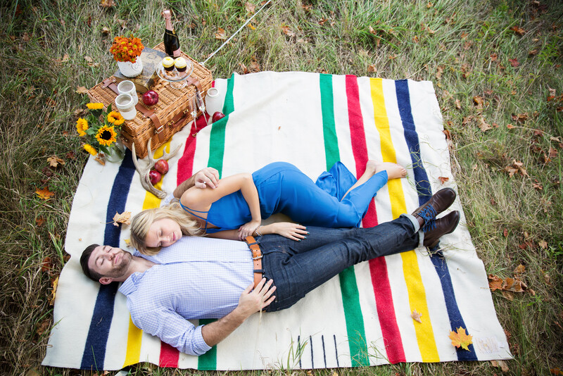 picnic engagement shoot