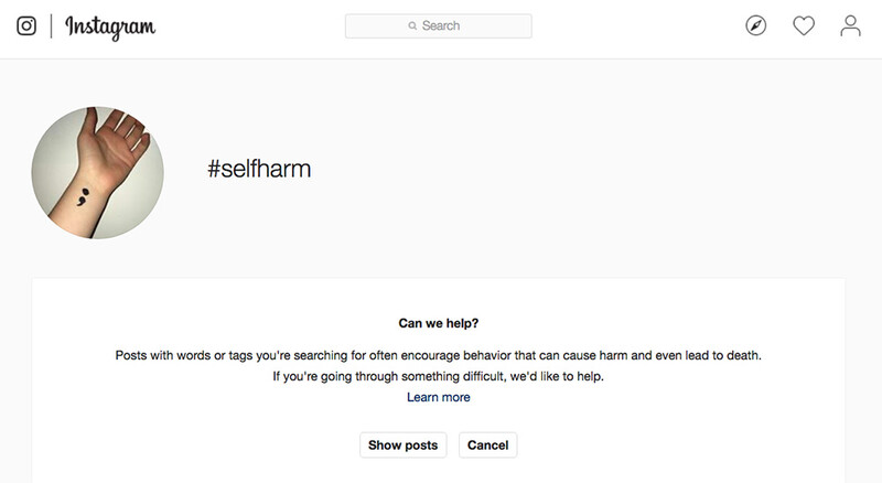 Self harm hashtag instagram