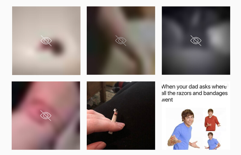 Self harm instagram