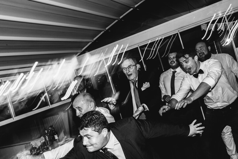 Groom's party on a dancefloor
