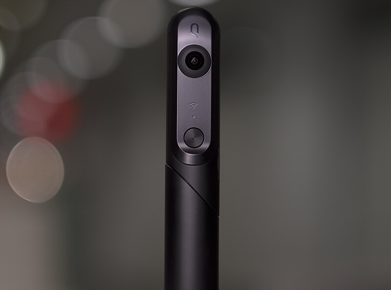 The Kandao QooCam in its 360 video/photo position.