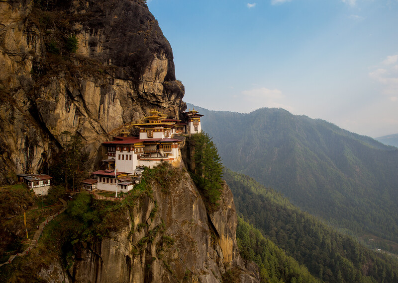 Monastery clinging to the edge of a cliff.
