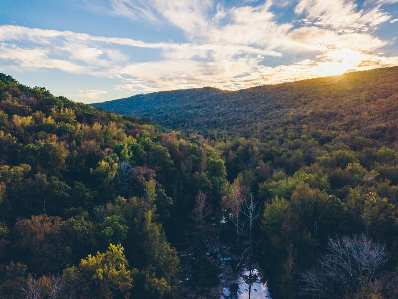 A quick sunset from a creek here in Arkansas.
