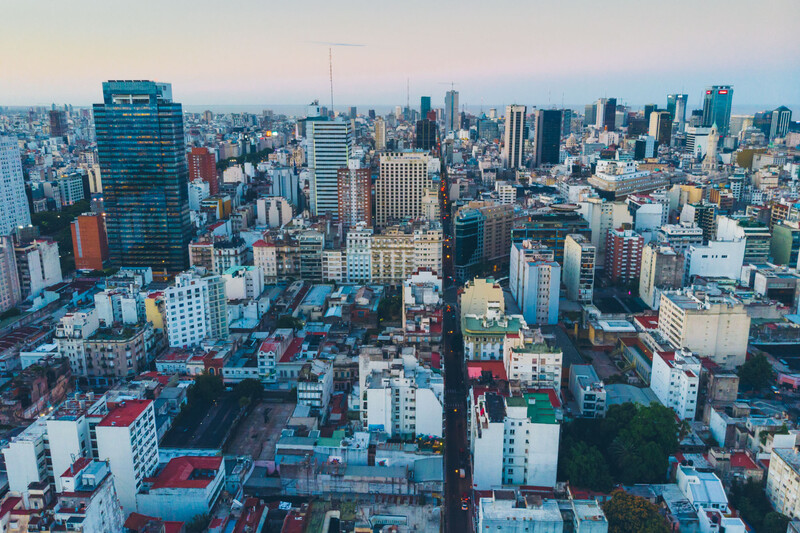 Flying over Buenos Aires, Argentina.