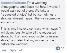 A social media comment screenshot