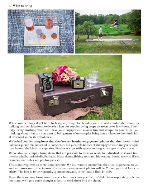 Series of engagement shoot props