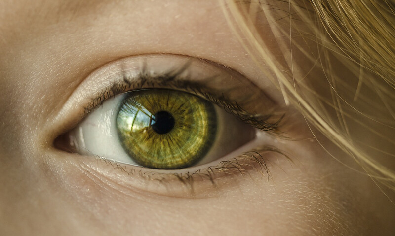 a closeup of a green eye