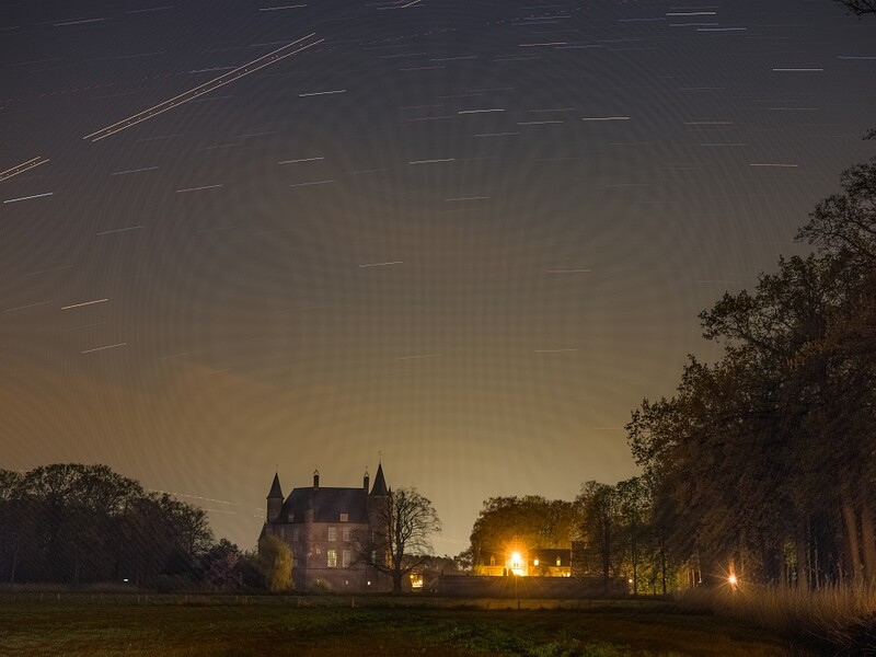 A stack of images made with full resolution Fujifilm, GFX-50s frames. Look at the patterns in the sky. No matter what I tried, it kept coming back when stacking all those images. What could be the reason? 