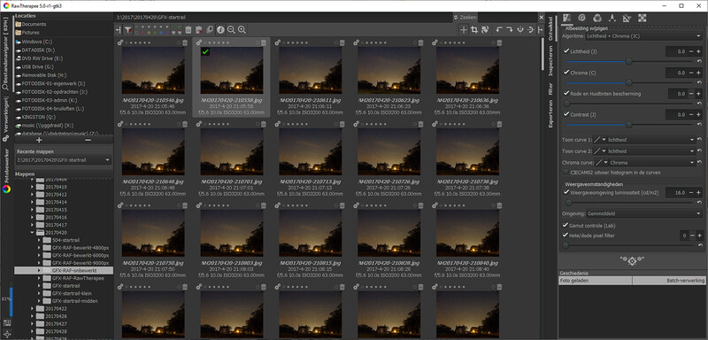 After a long search I found RawTherapee to be the only raw editor that ignores the build in lens distortion correction. Or perhaps the program lacks the ability? In any way; this little program made it possible to use the Fujifilm GFX-50s for star trails