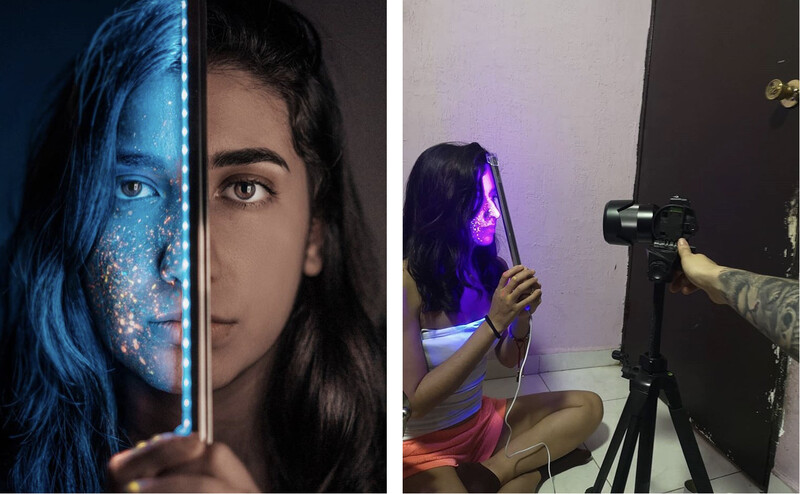 behind the scenes photo of a creative portrait