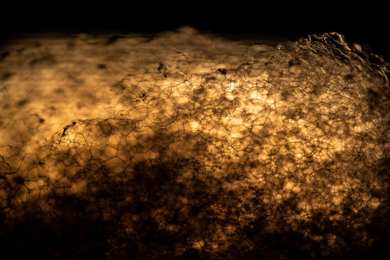 an abstract macro photo of brown bubbles