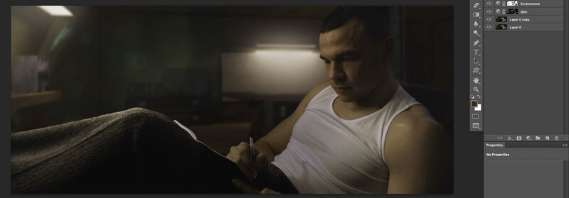 Separate color masks for color grading the environment indepentenly of the skin tones