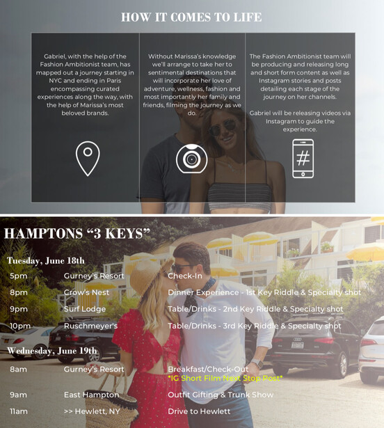 Example pages from the couple's pitch deck sent to companies and media outlets.