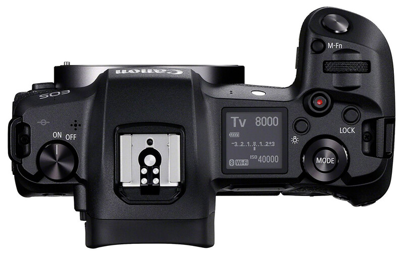 Top deck display on the Canon EOS R