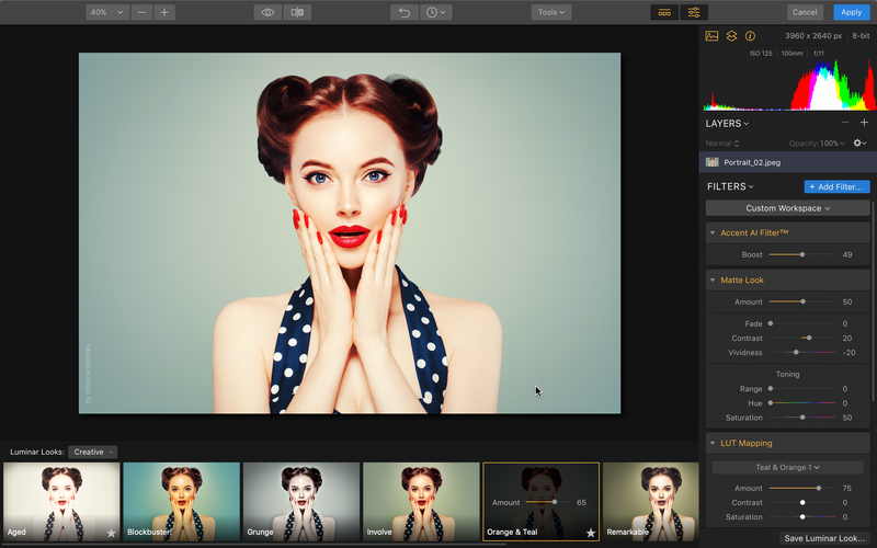 Luminar Flex editing software screenshot