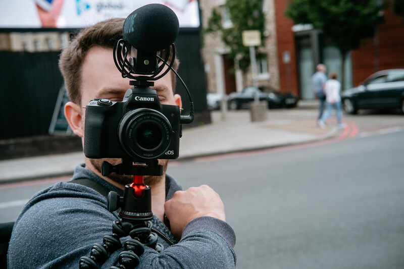 Joby tripod with a camera attached
