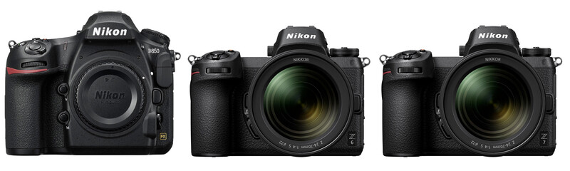 The D850, Z 6, and Z 7. Three Nikon cameras that use sensors from Sony.