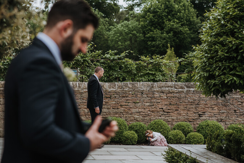 Wedding guests at a venue