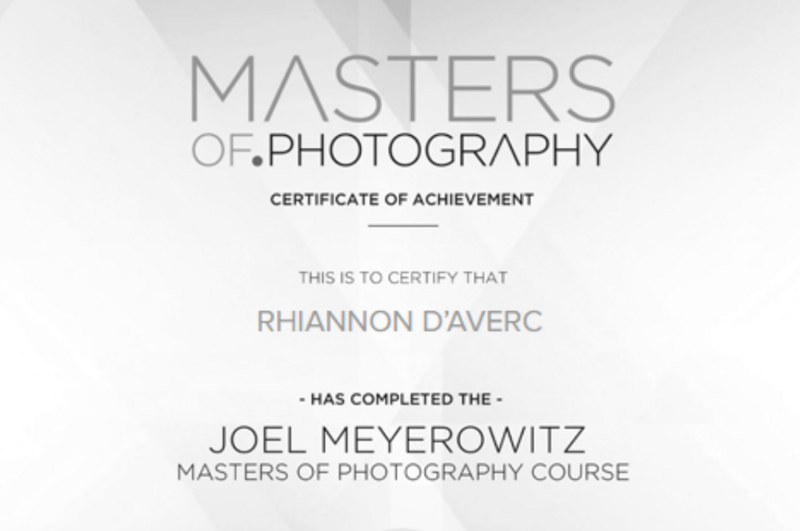 masters of photography completion certificate