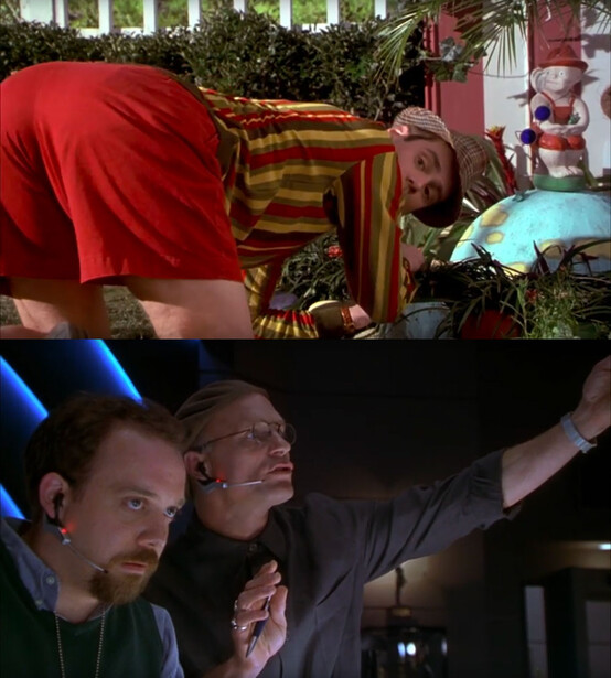Comparision of lighting in two scenes from "The Truman Show"