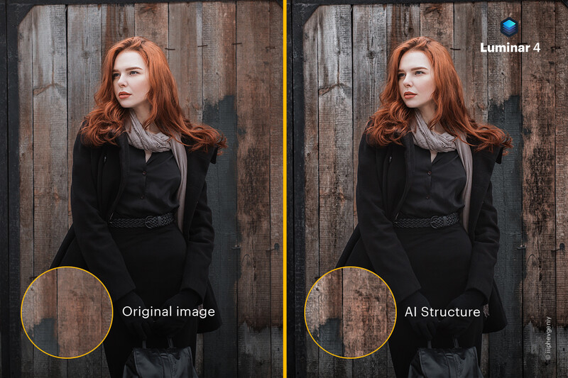 AI Structure tool comparison with a portrait of a ginger woman