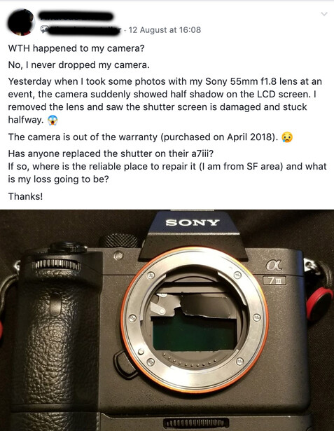 Sony a7III shutter failure