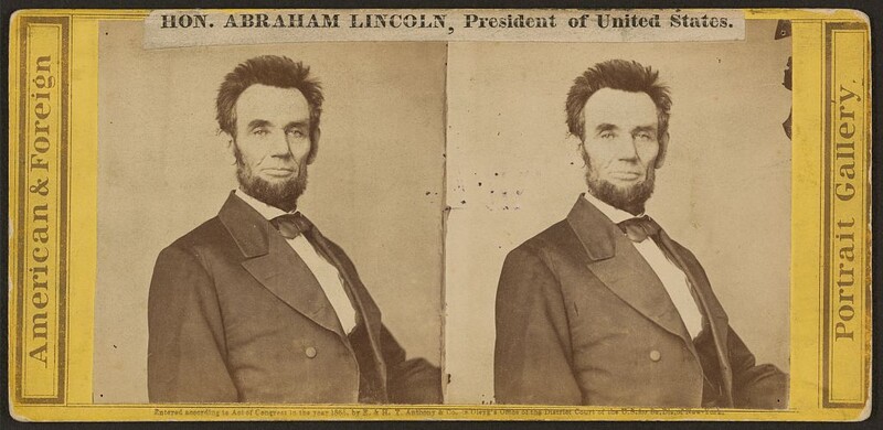 stereoscopic image of Abraham Lincoln